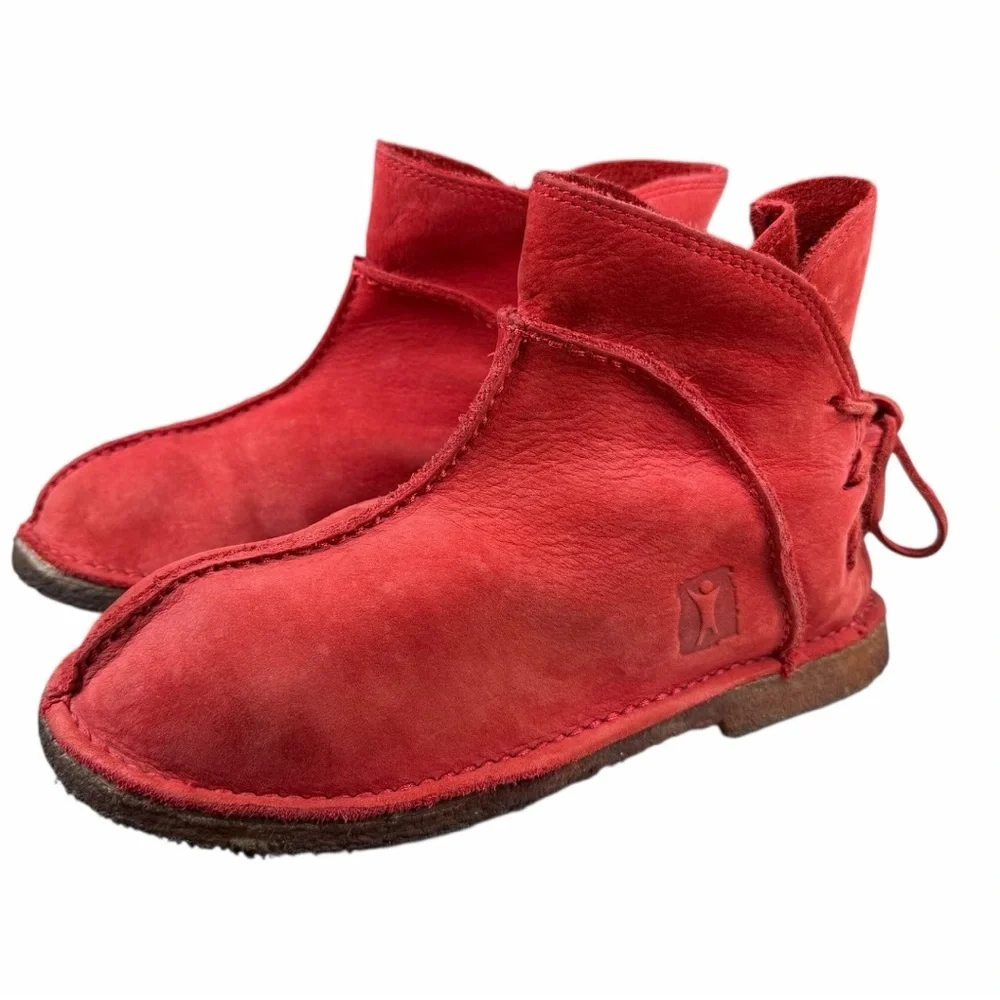 Baffin Boho Indie Red Suede Leather Fisherman Moccasin Boots Women’s Size 8 - Picture 5 of 8